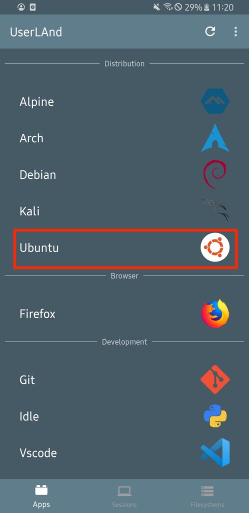 Ubuntu 선택